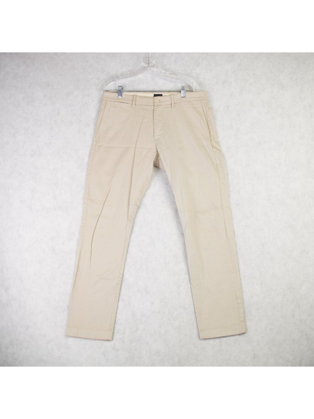 J.Crew 484 Slim Stretch Chambray Chino Pants Mens W32 x L30 Beige Cotton Blend